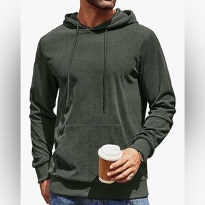 NWT Coofandy Green Corduroy Hooded Sweatshirt. Men’s S